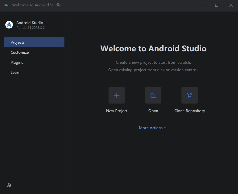 安装完成，欢迎使用 Android Studio