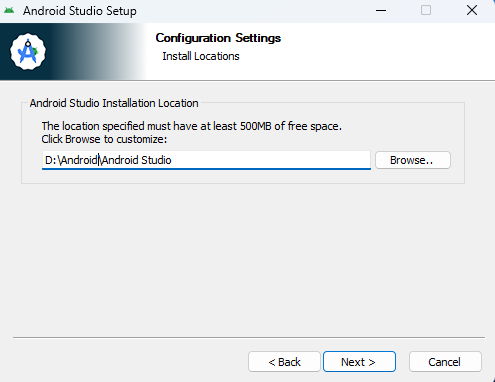 Android Studio 安装路径示例