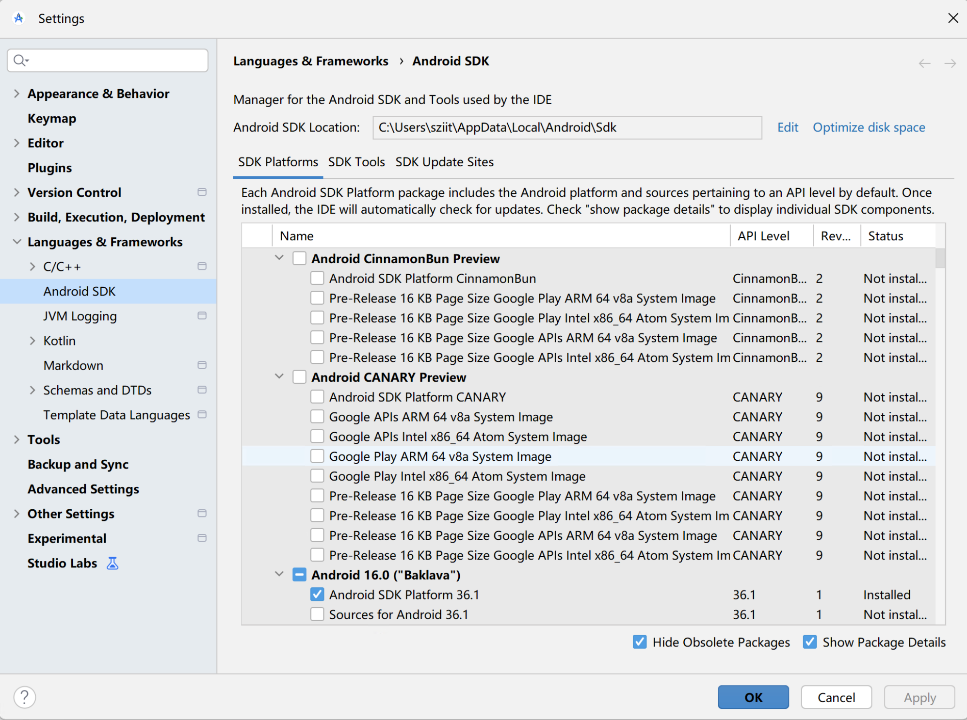 Android Studio SDK 设置