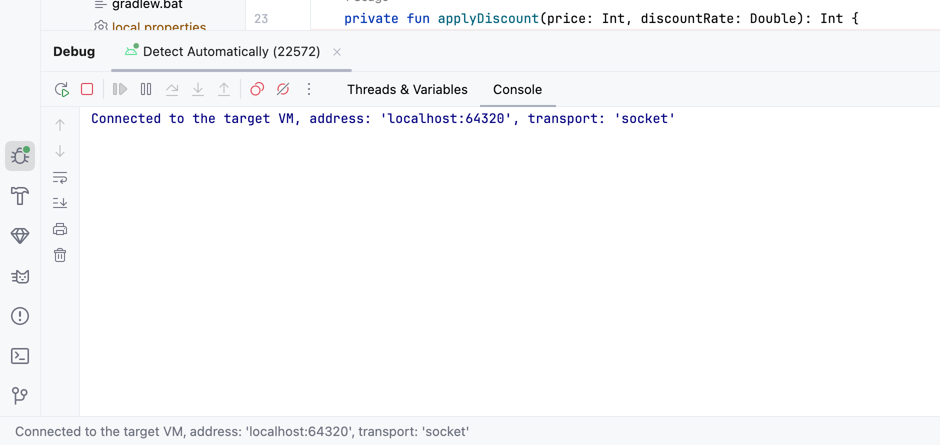 调试会话中的 Debug 窗口